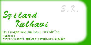 szilard kulhavi business card